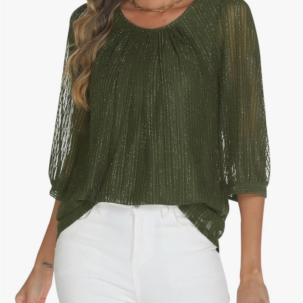 Elegant Olive Green Women's Top
